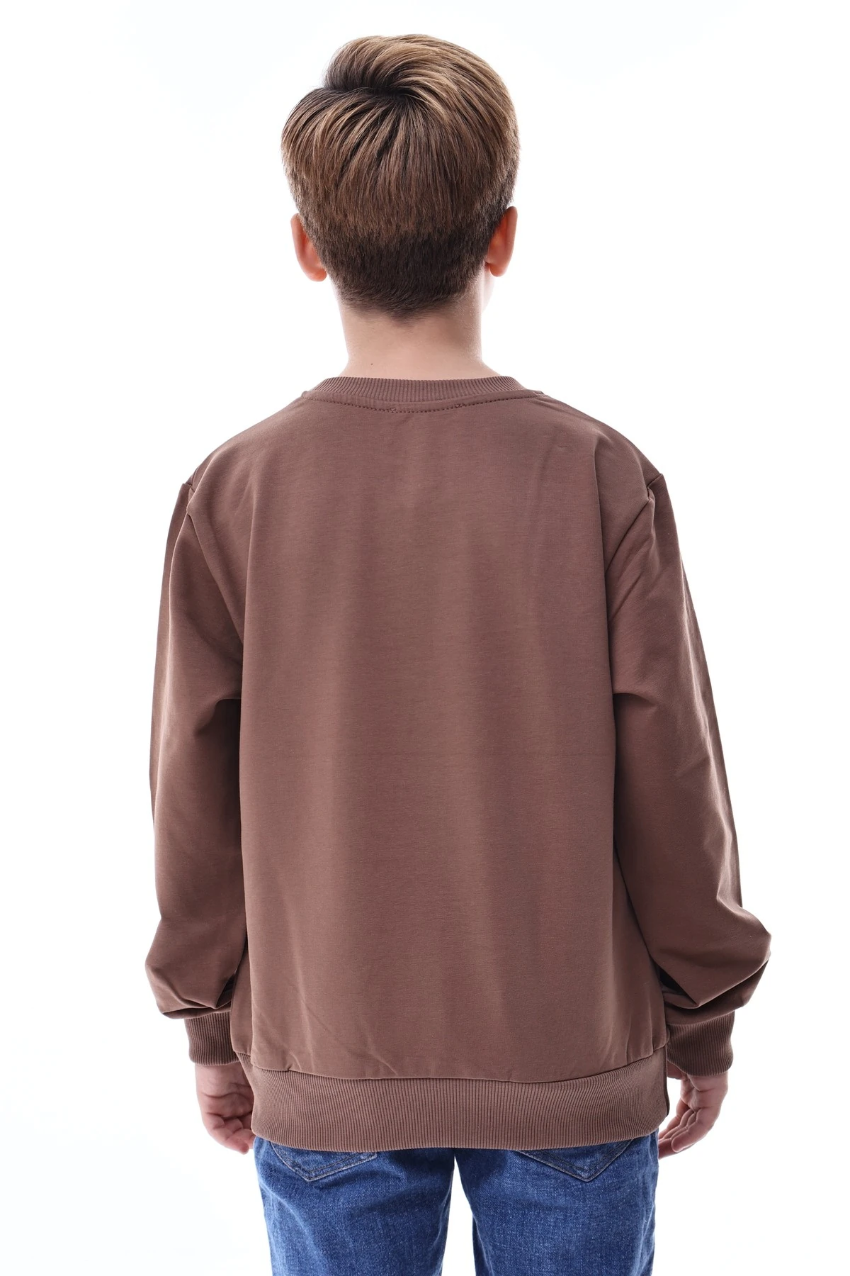 Basic Erkek Çocuk Sweatshirt Rahat Kalıp %100 Pamuk Günlük