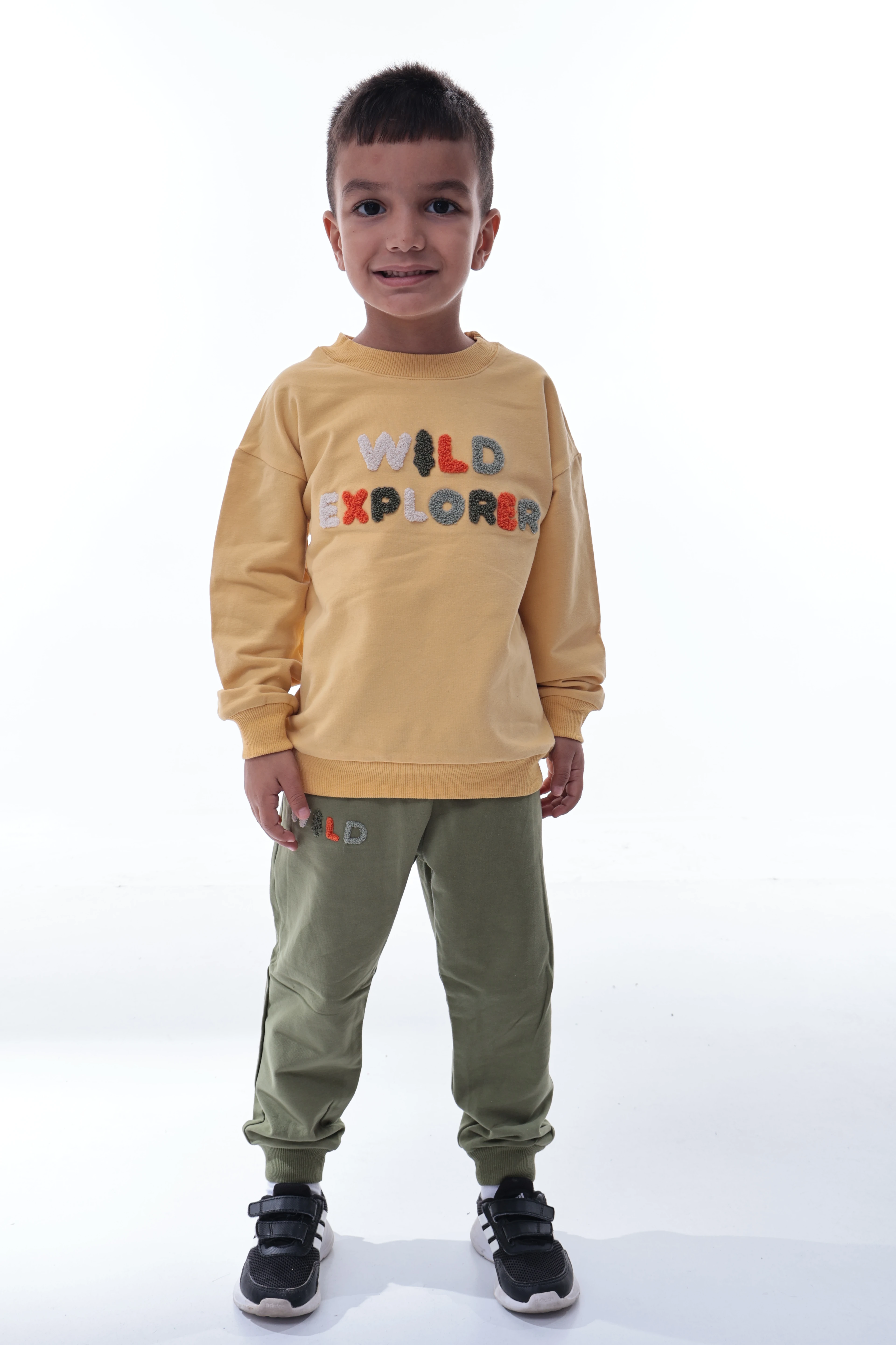 Erkek Çocuk Eşofman Takımı Nakışlı | Rahat Spor Üst Alt İkili Set