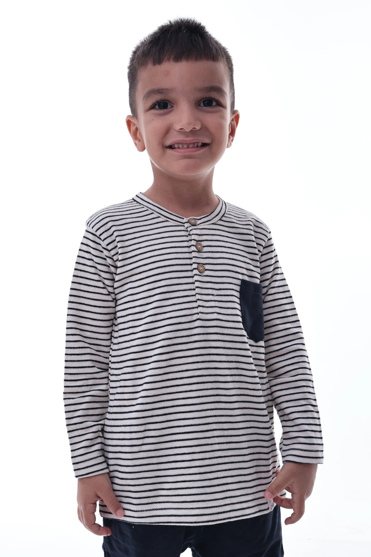 Erkek Çocuk Çizgili Uzun Kollu Tshirt ve Rahat Jogger Alt Takım | Günlük Spor Kombin