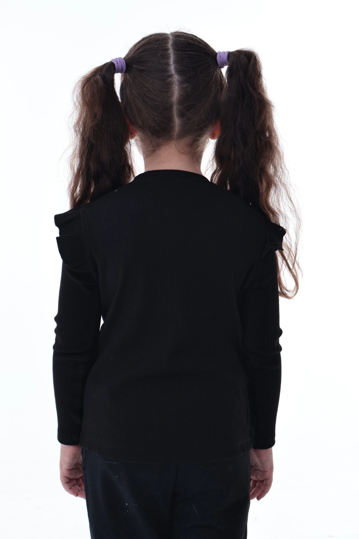 Kız Çocuk Taş Detaylı Uzun Kollu Ribana Tişört –Esnek Rahat Kumaş, Şık ve Günlük Kullanıma Uygun Üst