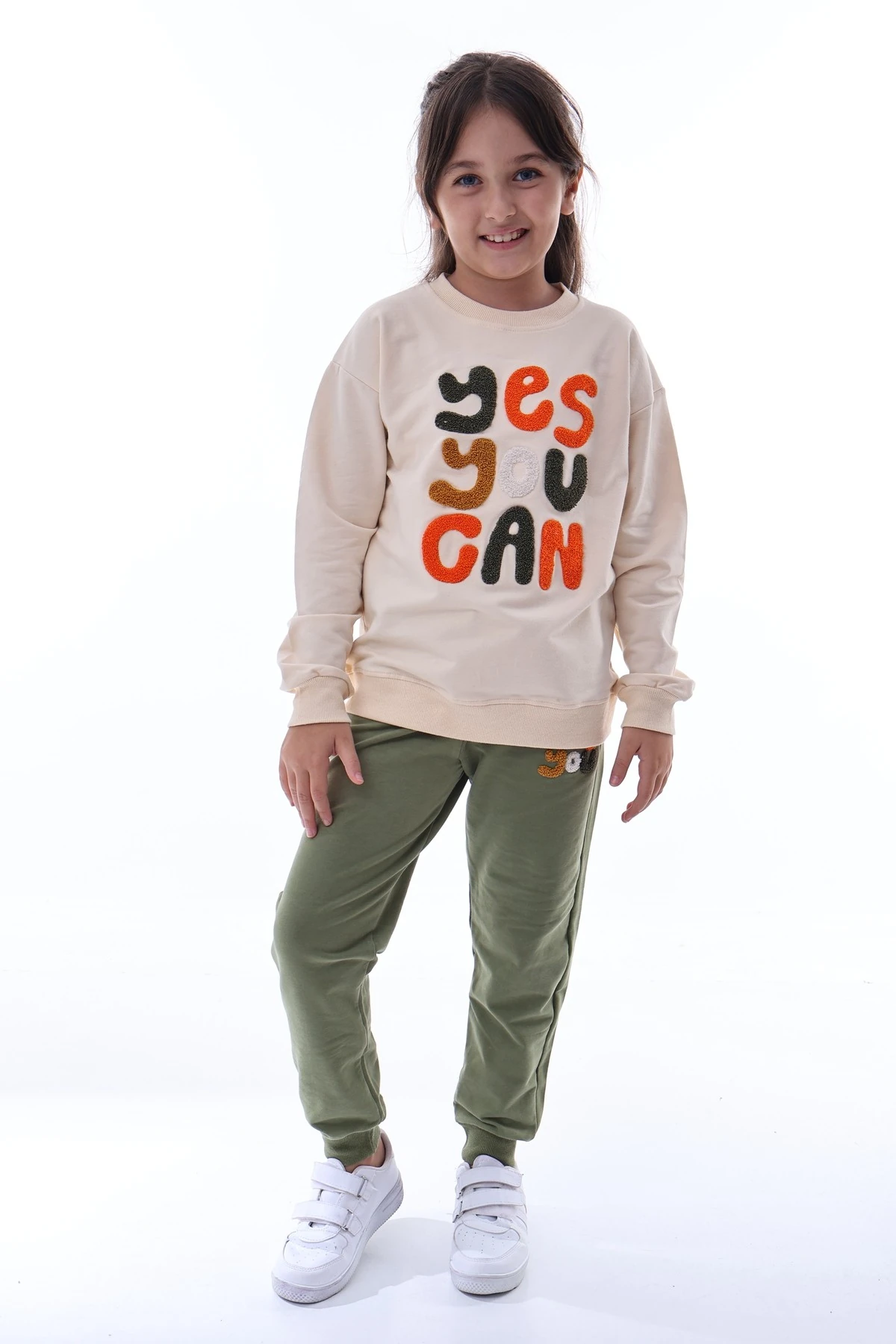 Kız Çocuk “Yes You Can” Eşofman Takımı – Pamuklu ve Rahat