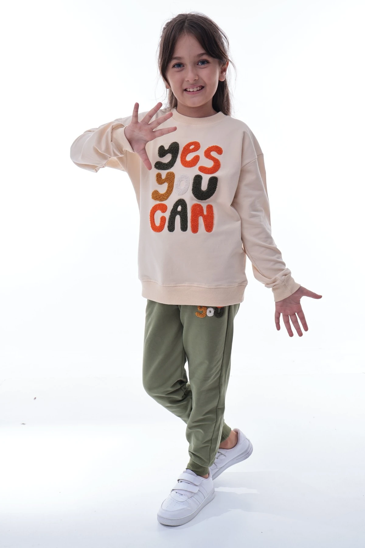 Kız Çocuk “Yes You Can” Eşofman Takımı – Pamuklu ve Rahat