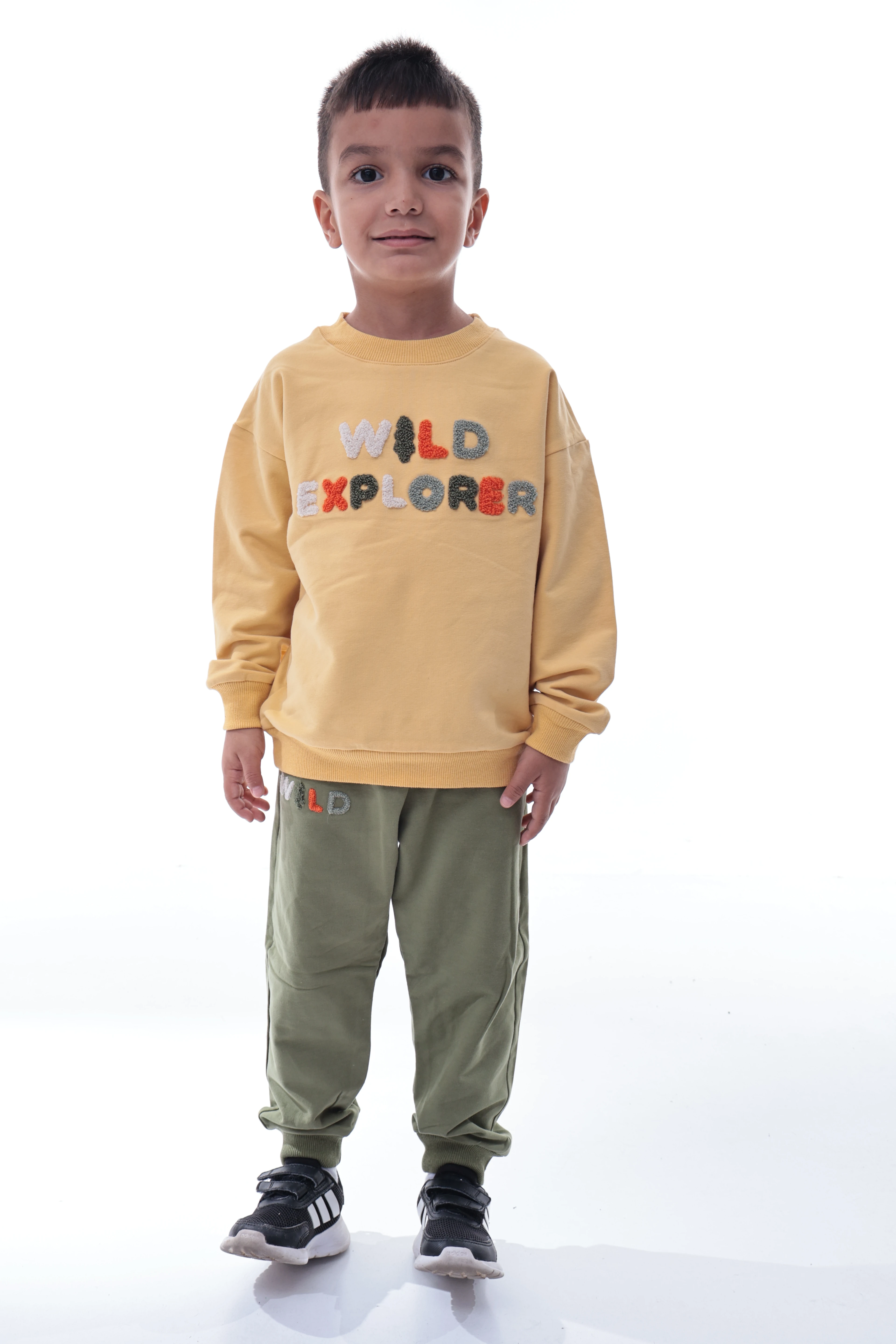 Erkek Çocuk Eşofman Takımı Nakışlı | Rahat Spor Üst Alt İkili Set