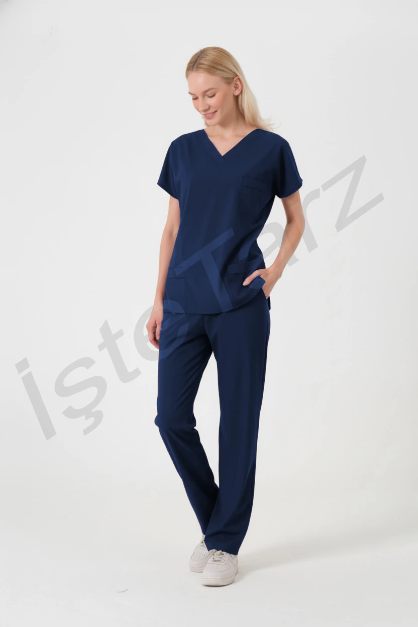 Kadın Doktor/Hemşire Forması Lacivert