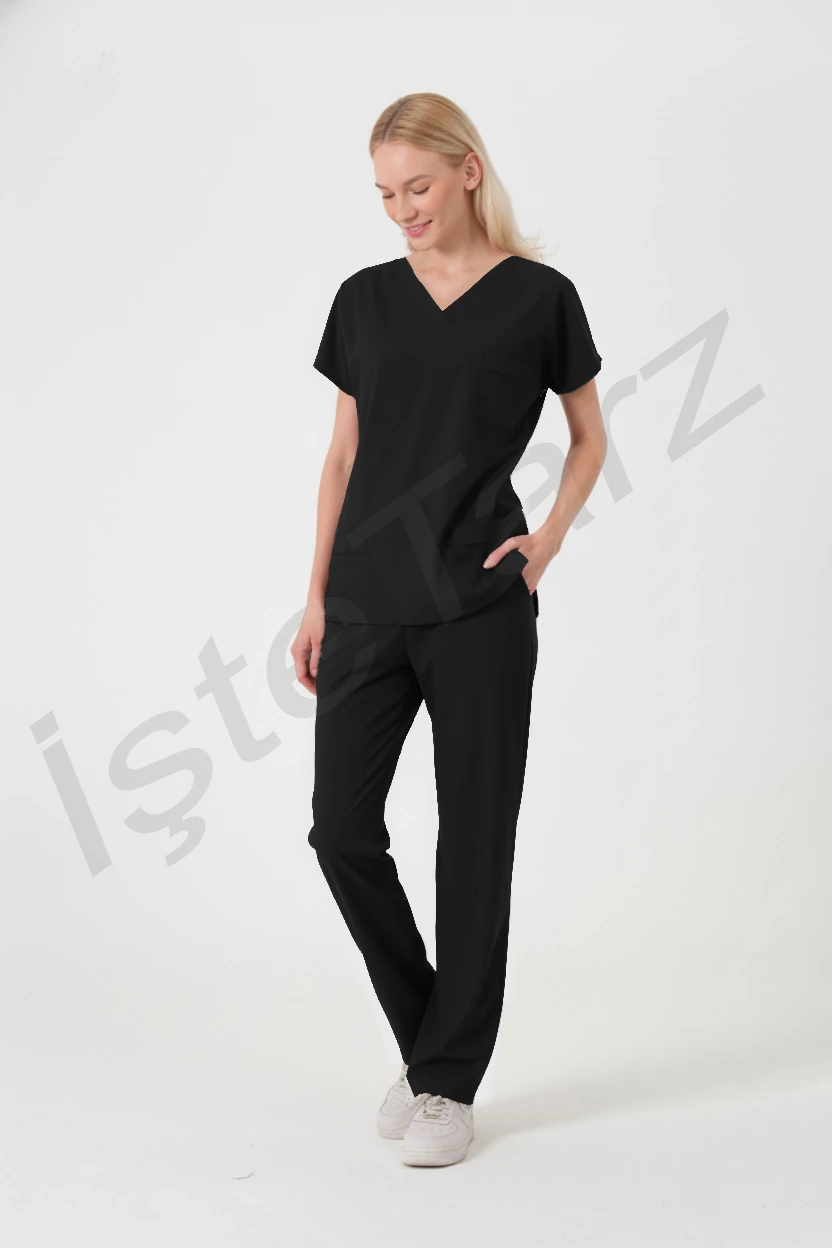 Kadın Doktor/Hemşire Forması Siyah