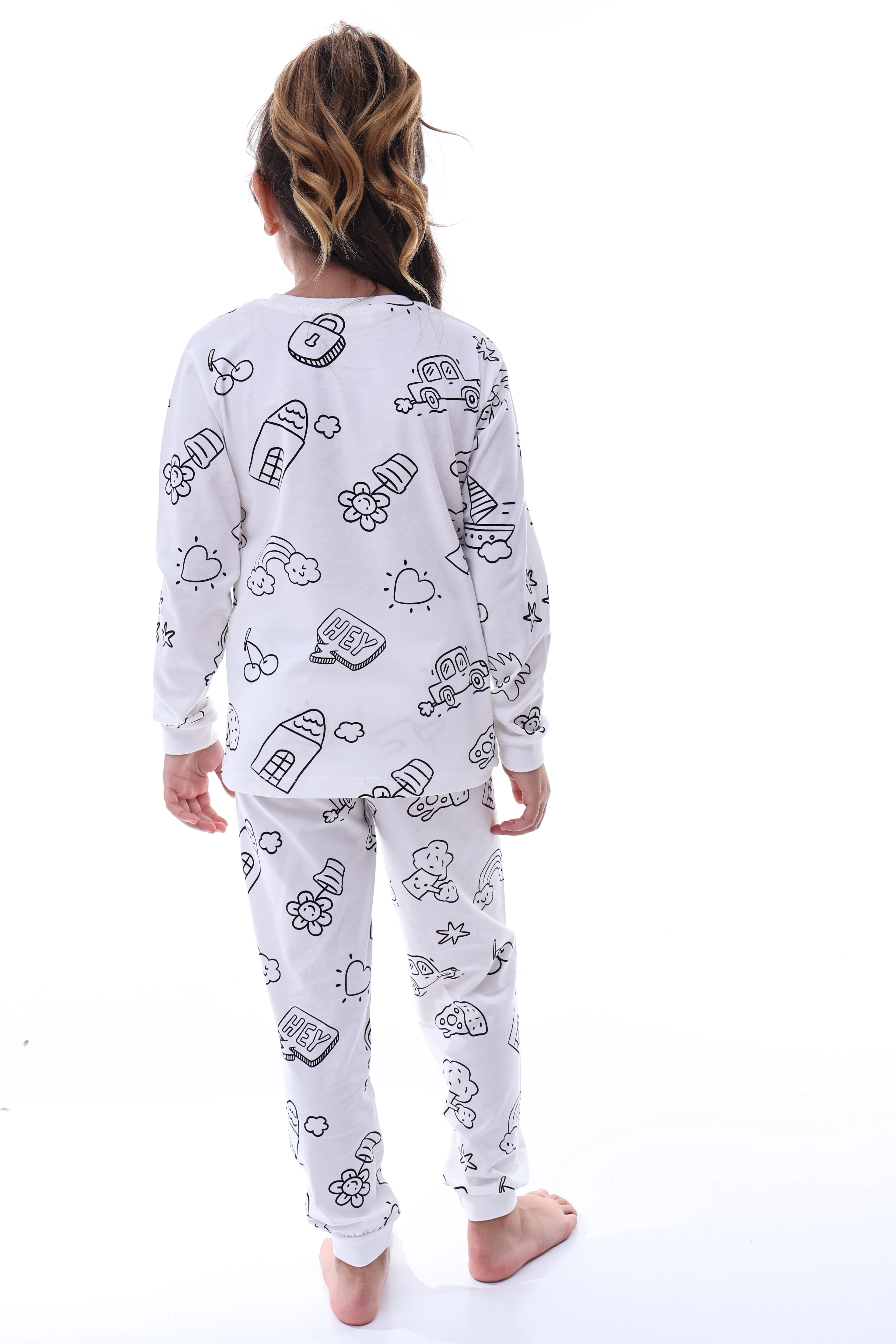 Boyanabilir Unisex Çocuk Pijama – Yıkanabilir Renkli Eğlenceli Ve Rahat Tasarım