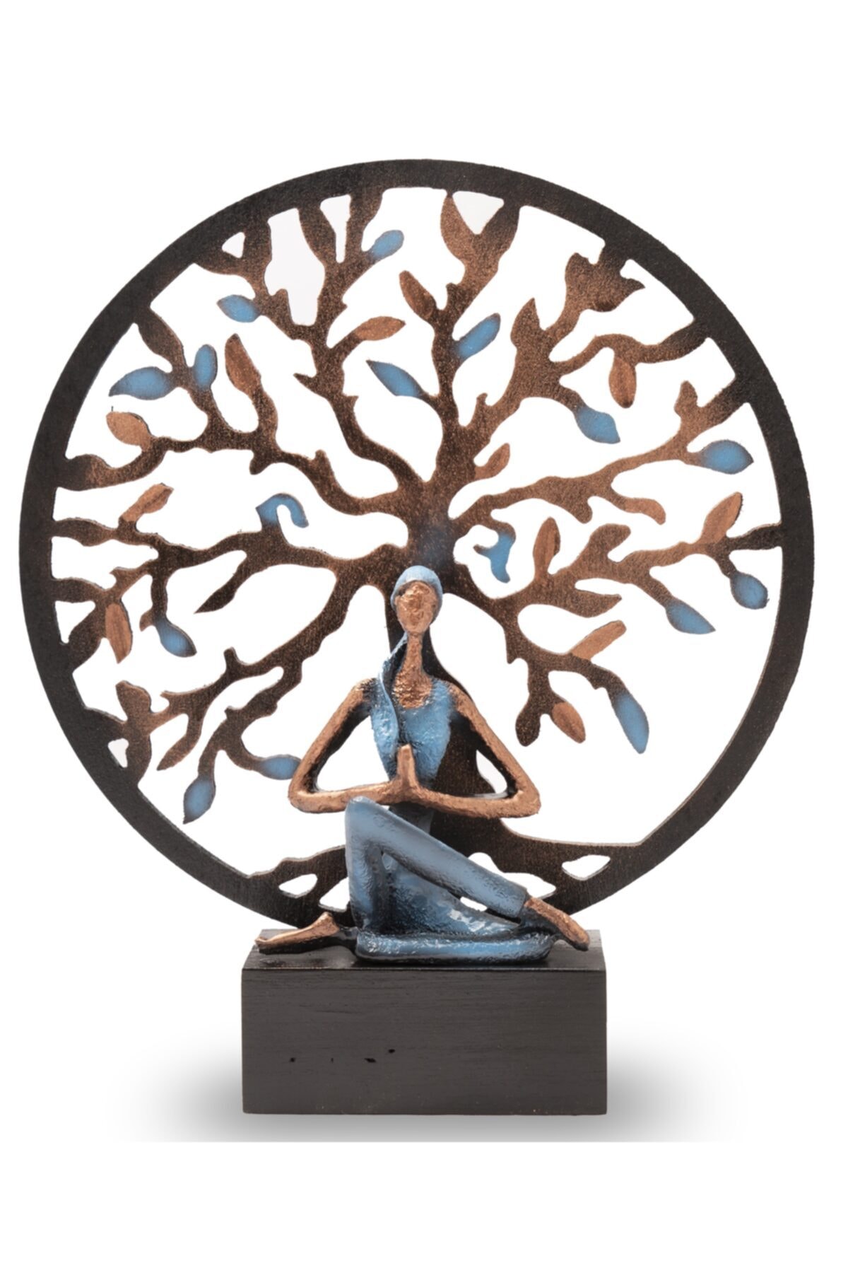Yoga Yapan Kadın Mavi Küçük Hayat Ağacı