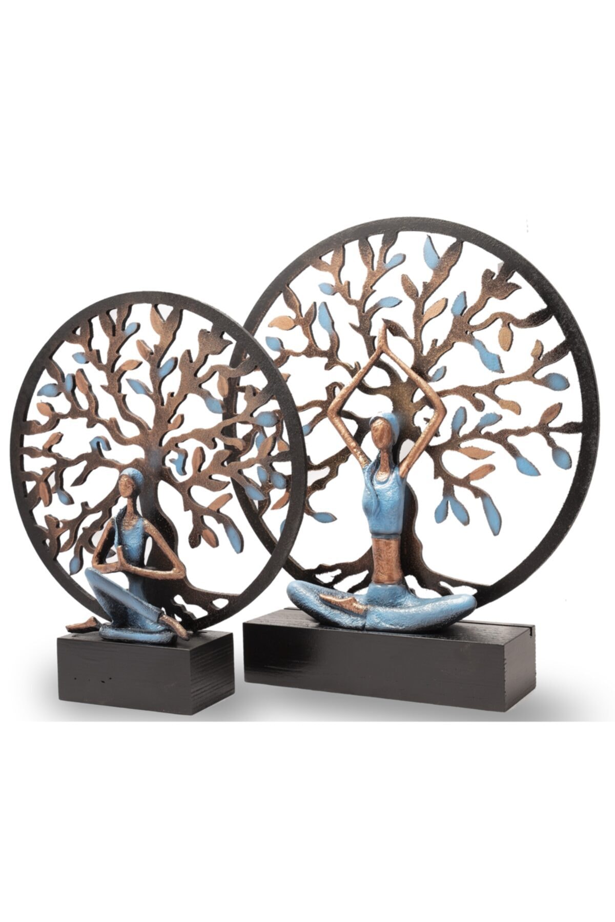 Yoga Yapan Kadın Mavi Küçük Hayat Ağacı