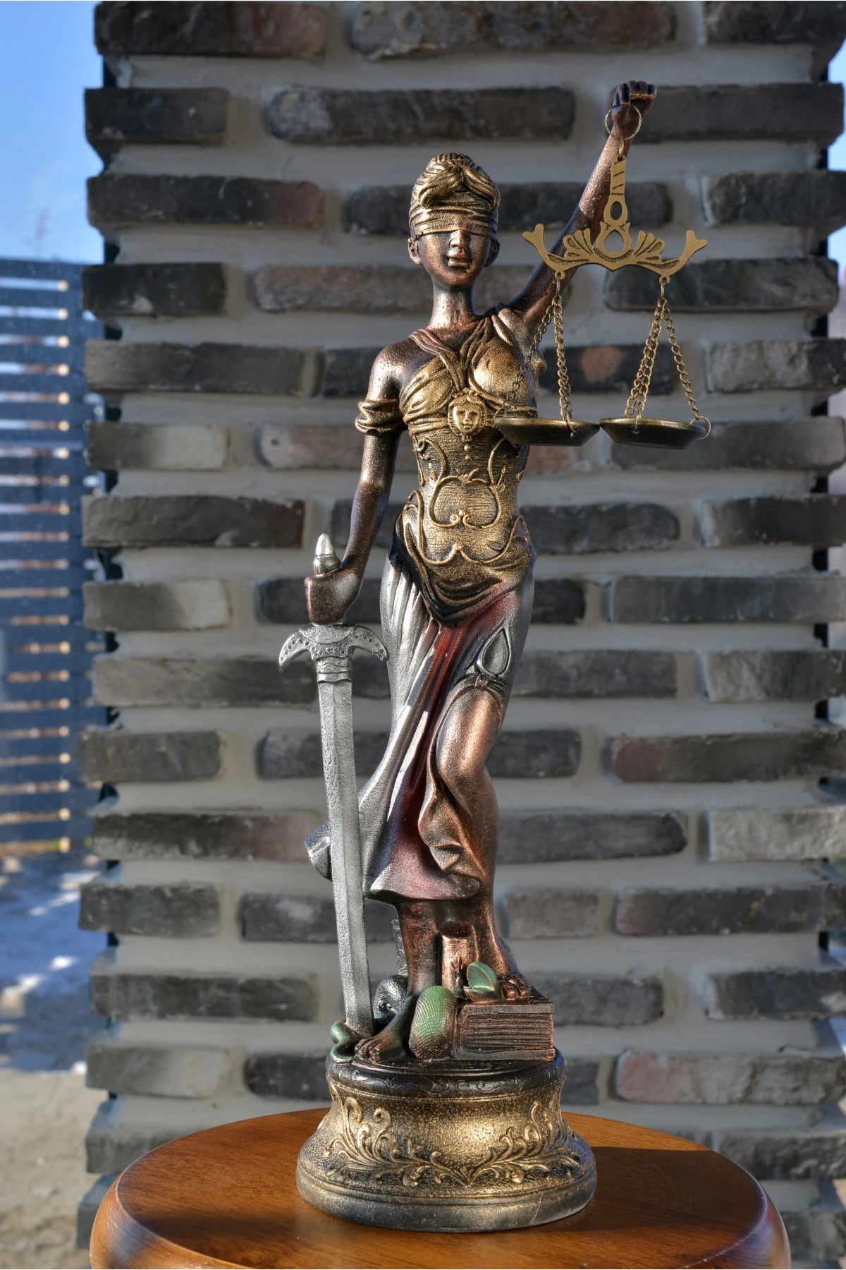 Gerçek Kalite Büyük Adalet Heykeli 44 Cm (themis) Terazi Biblo