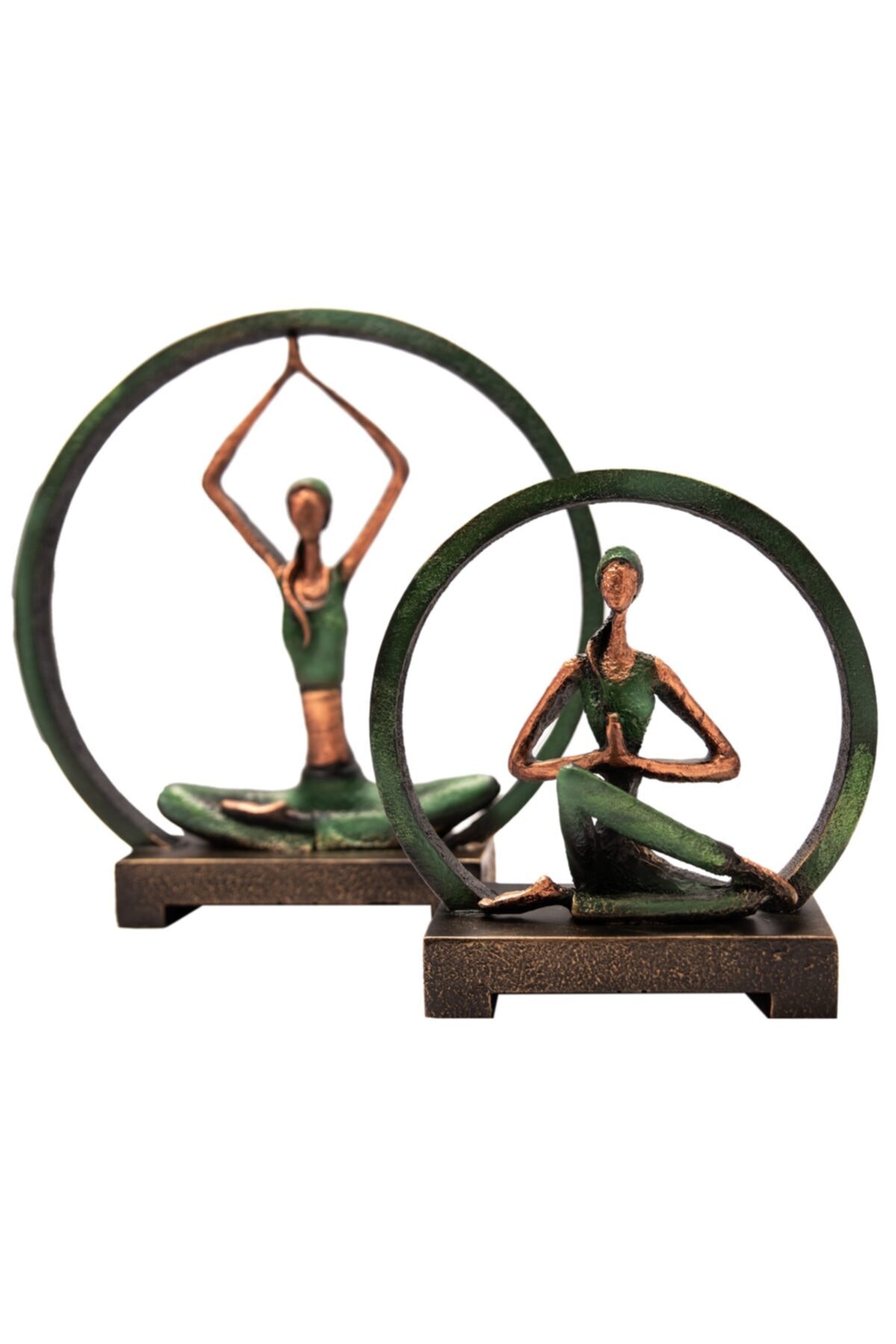 Yoga Yapan Kadın Küçük Halka Içinde Yeşil