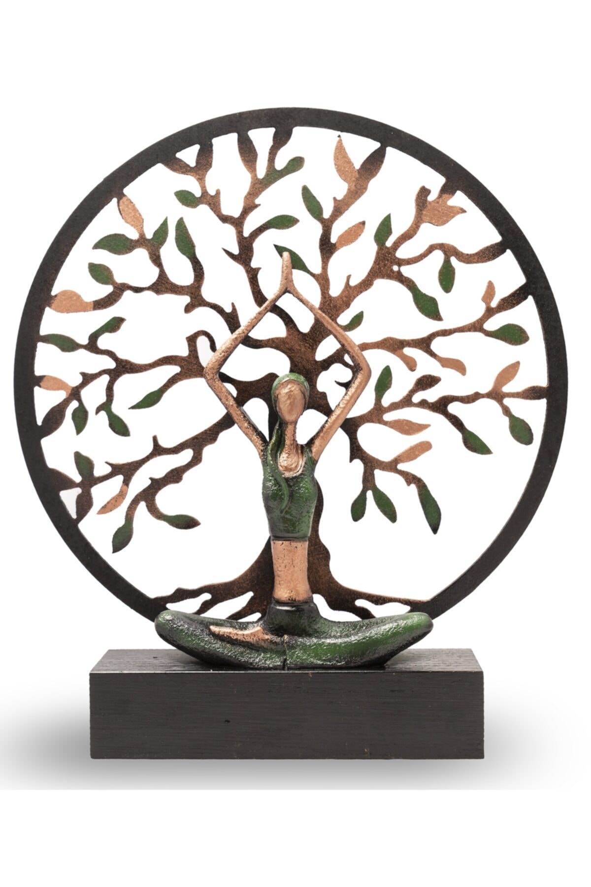 Yoga Yapan Kadın Büyük Yeşil Hayat Ağacı
