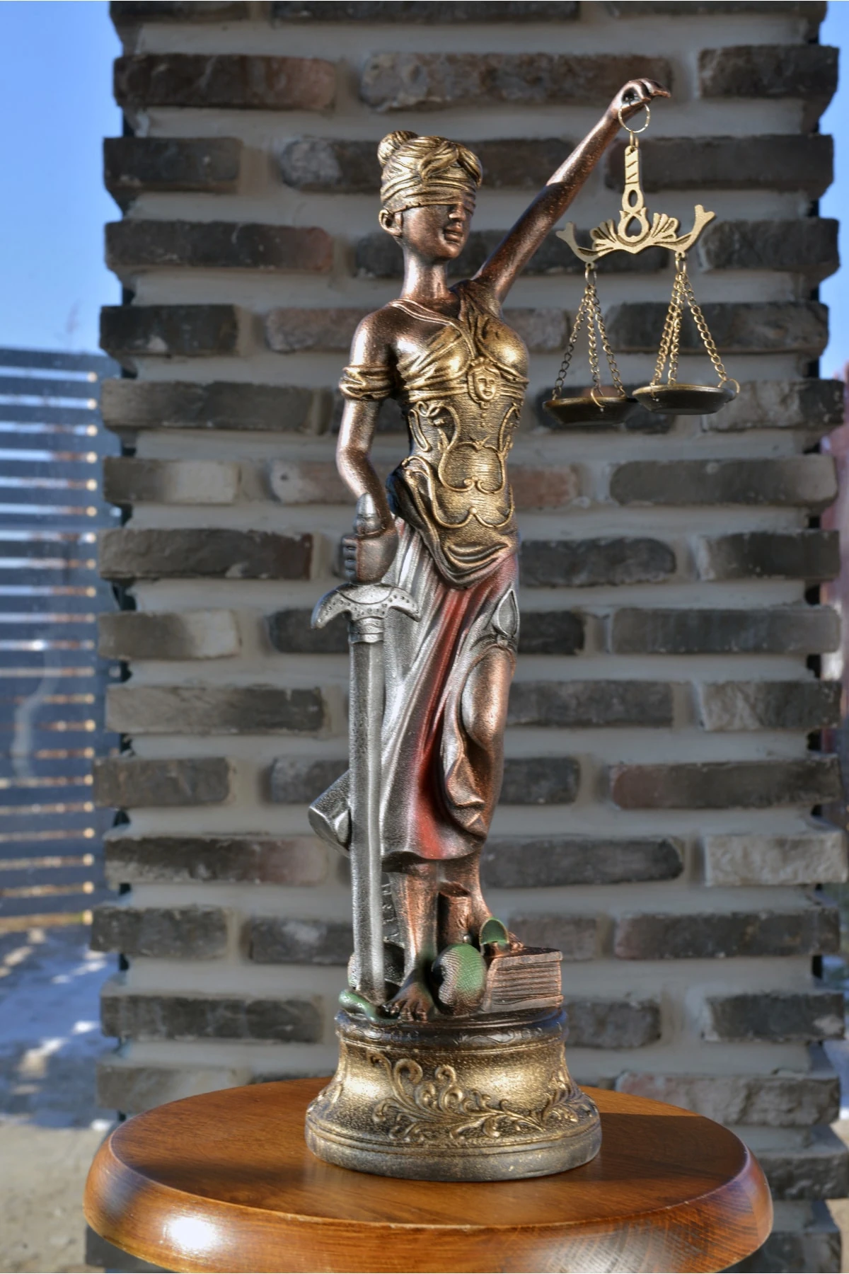 Gerçek Kalite Büyük Adalet Heykeli 44 Cm (themis) Terazi Biblo