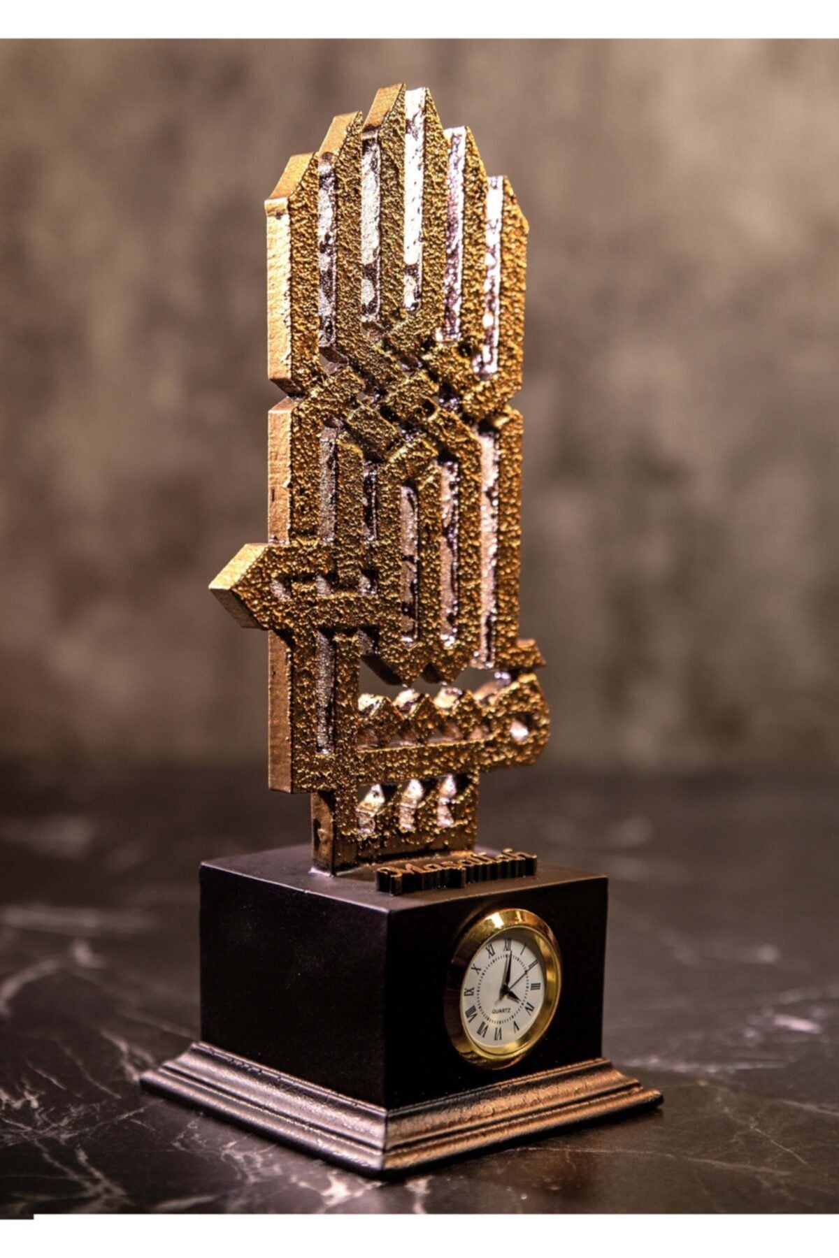 Dekoratif Büyük ( Kufi Sanatı ) Maşallah Yazısı Saatli