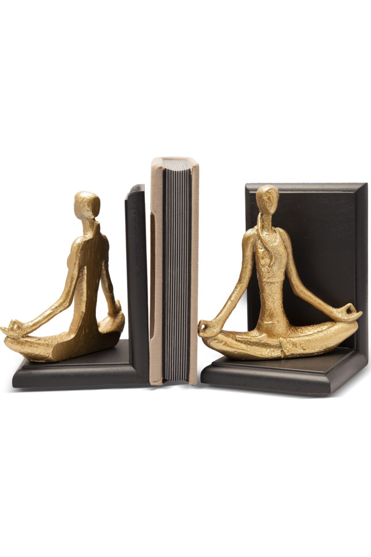 Yoga Yapan Kadın Kitap Tutucu Gold