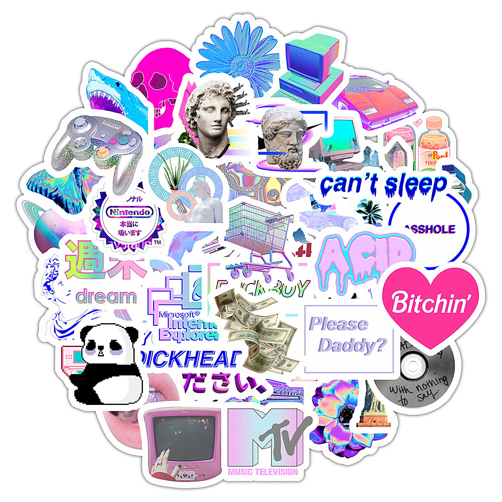 Vaporwave Estetiği Sticker Seti (GGK-ZS001)