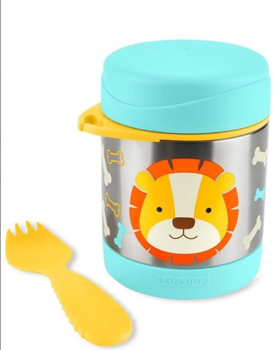 Paslanmaz Çelik Mama Saklama ve Taşıma Termosu Aslan 2 Parça Set