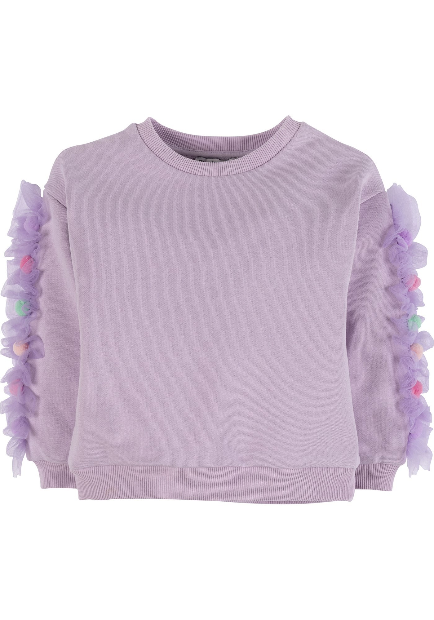 Lila pomponlu Sweatshirt