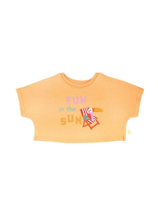 Fun In The Sun Glitter Baskılı Crop T