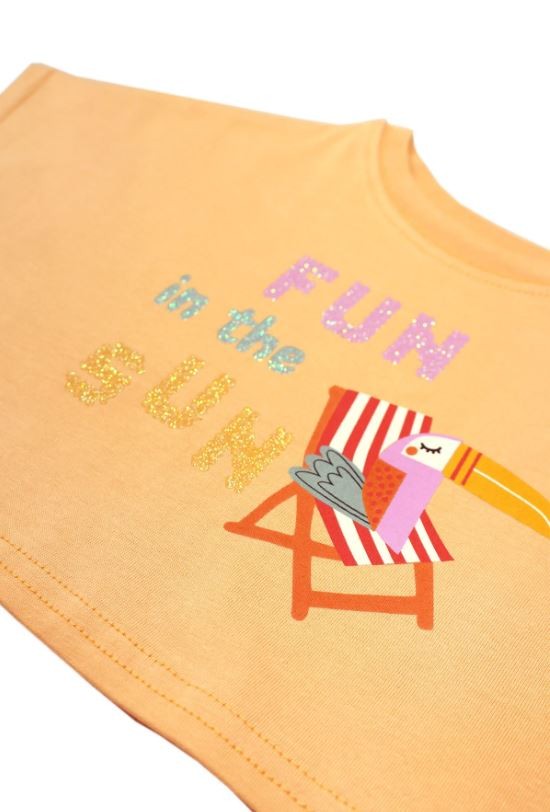 Fun In The Sun Glitter Baskılı Crop T