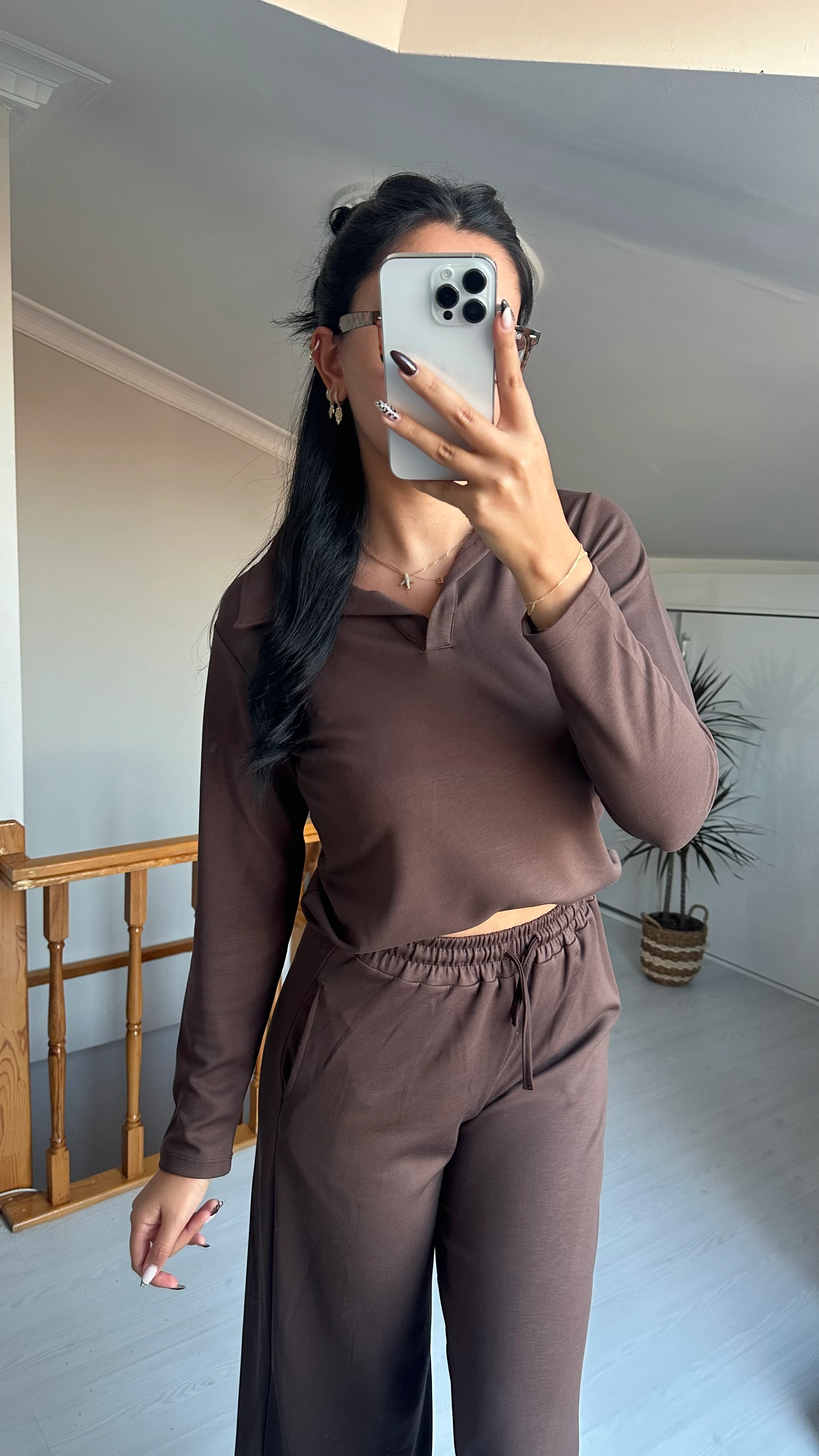 POLO YAKA KAHVERENGİ TAKIM PTR02751