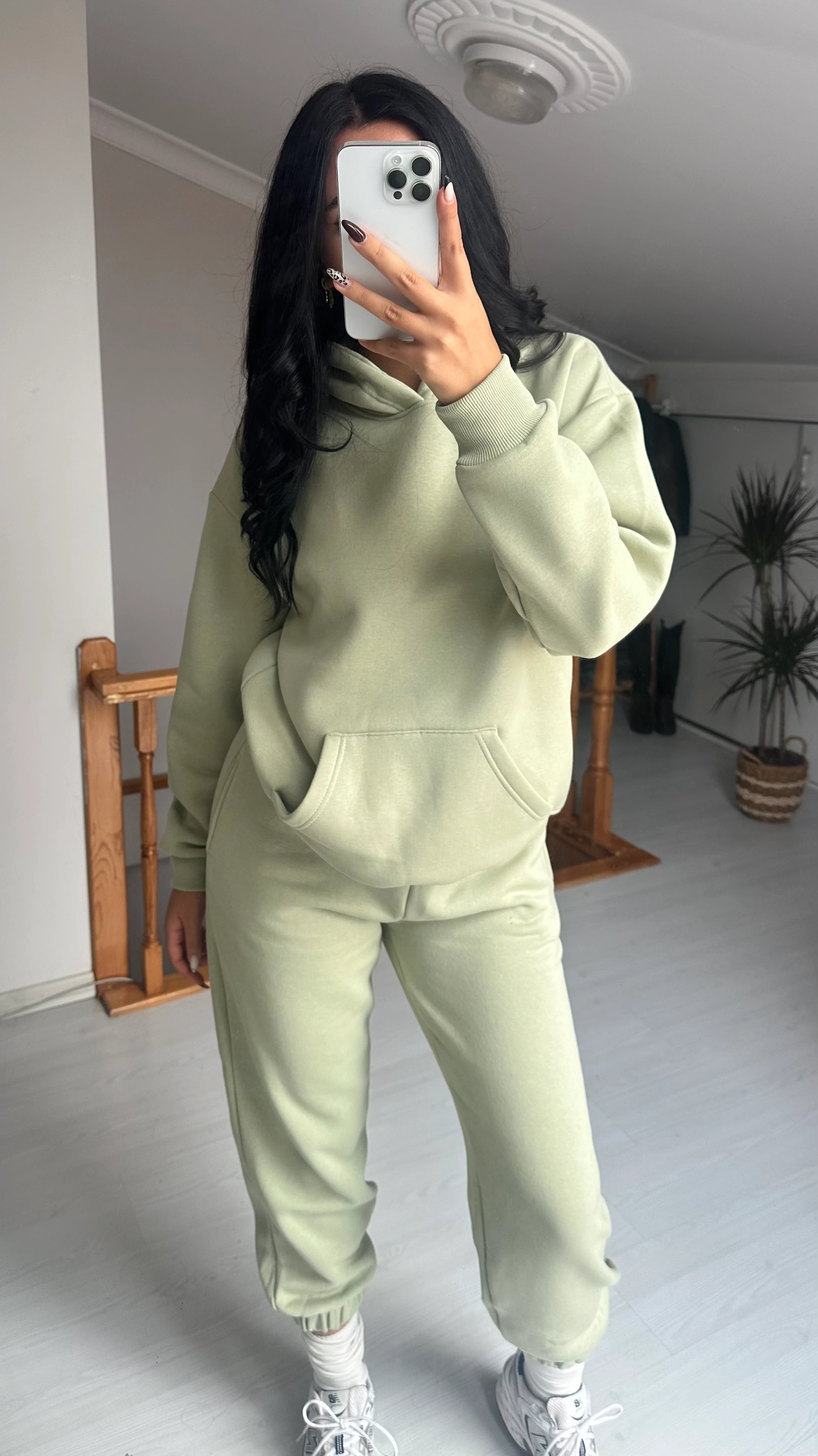 KAPŞONLU YEŞİL EŞOFMAN TAKIMI PTR02752