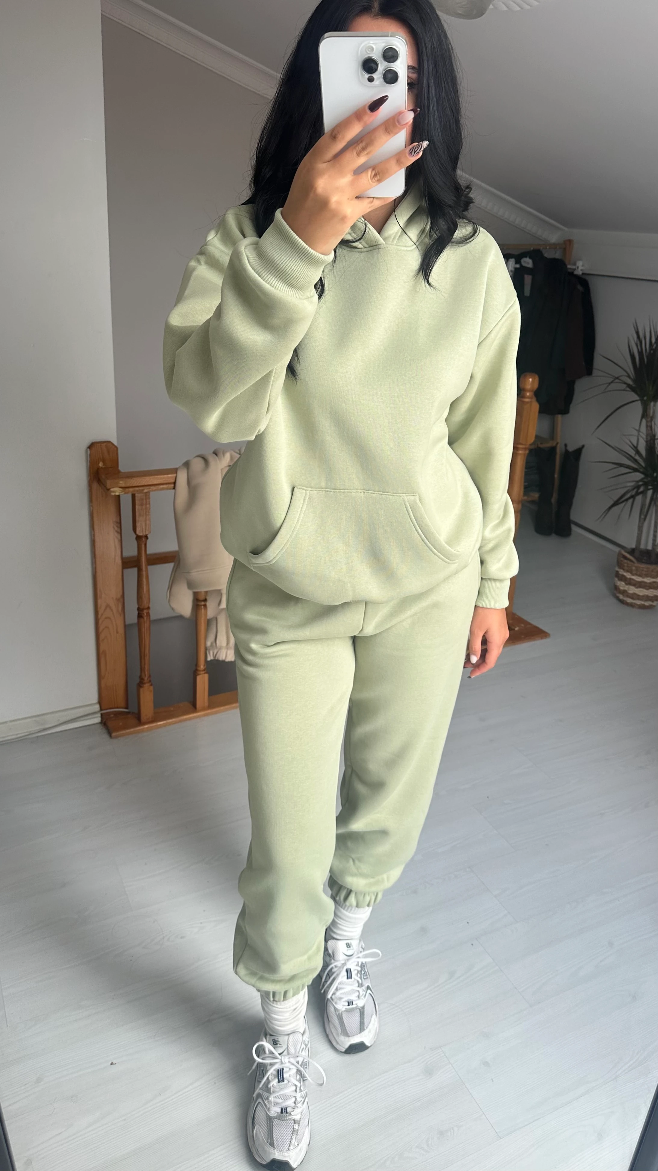 KAPŞONLU YEŞİL EŞOFMAN TAKIMI PTR02752