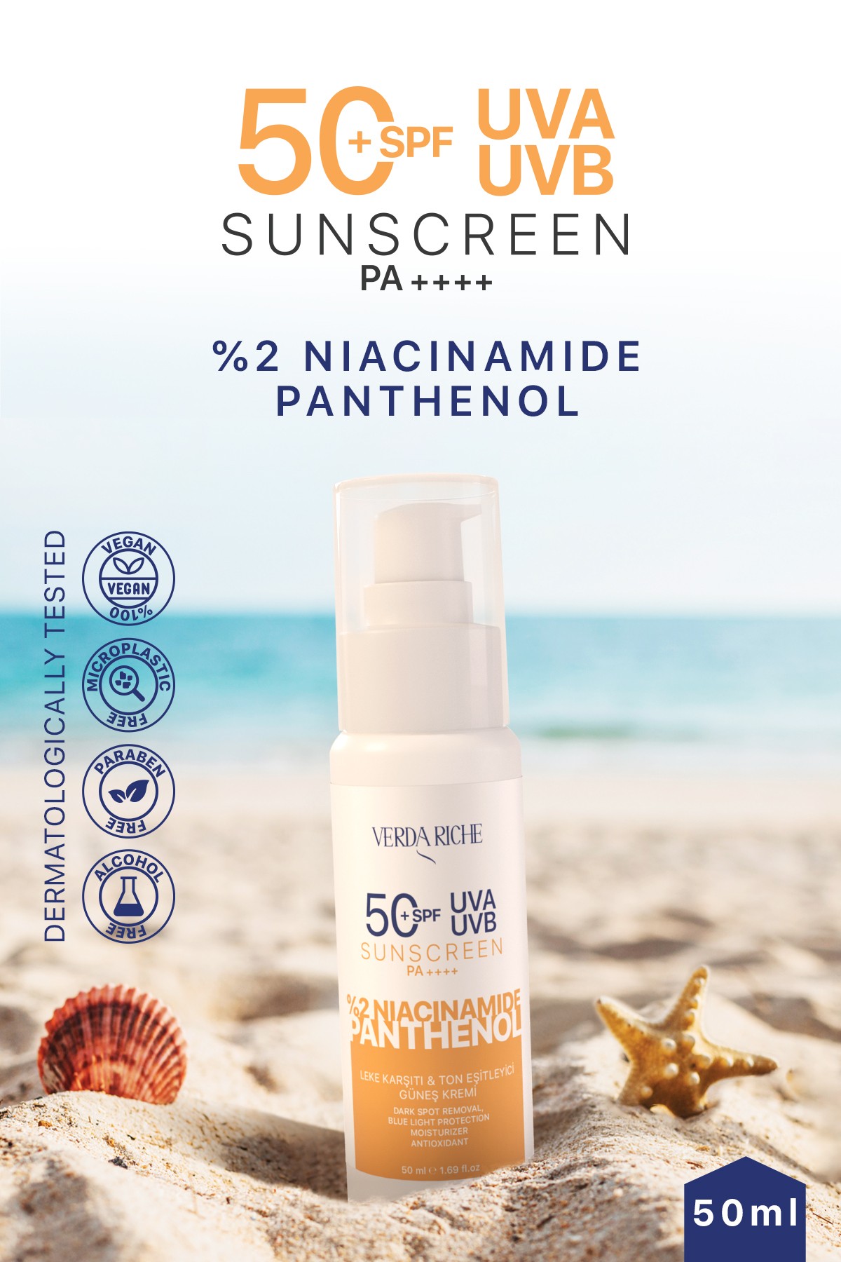 SPF 50+ Leke Karşıtı ve Ton Eşitleyici Yüksek Korumalı Yüz Güneş Kremi