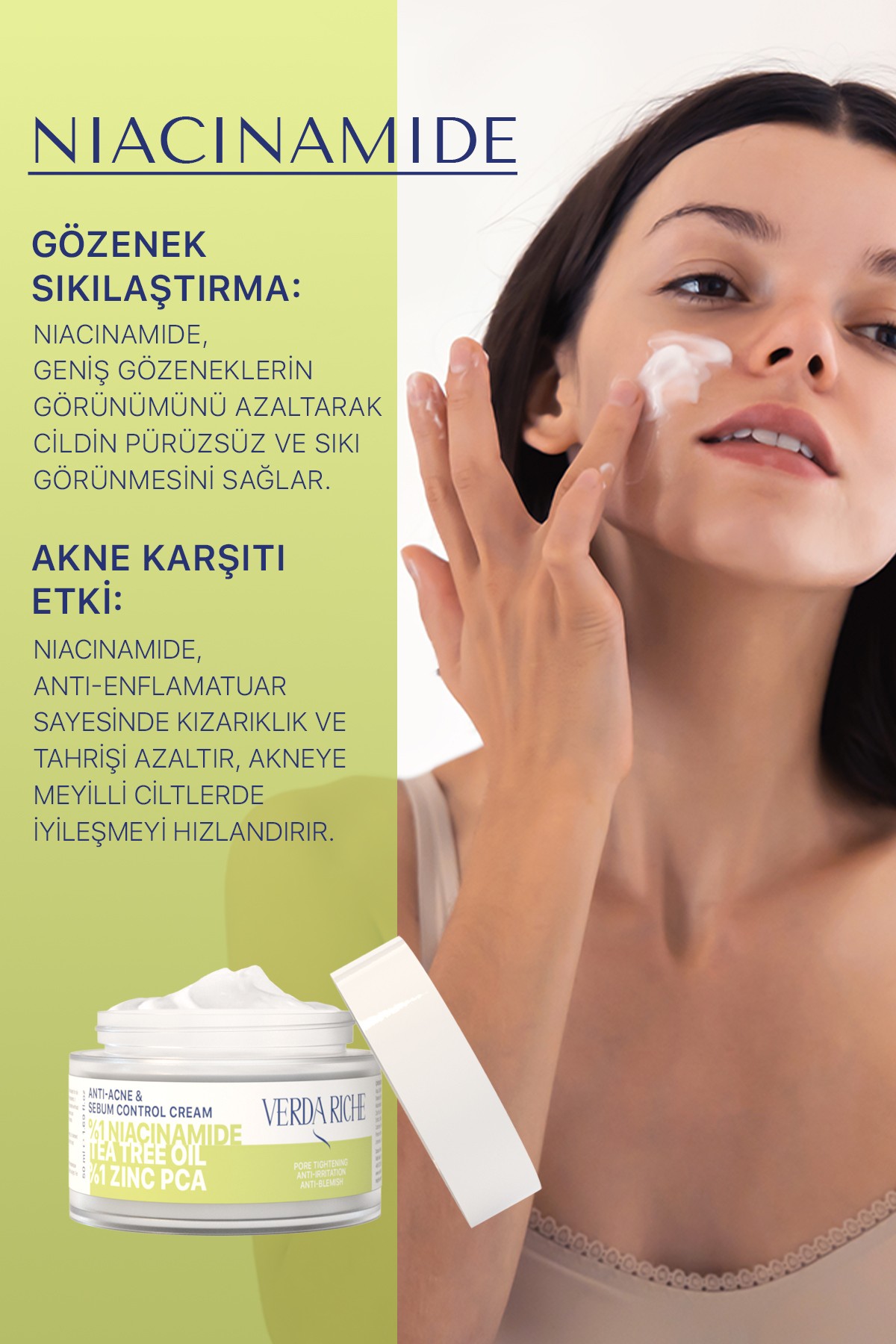 Akne Karşıtı Gözenek Sıkılaştırıcı Sebum Kontrol Yüz Kremi 50ml