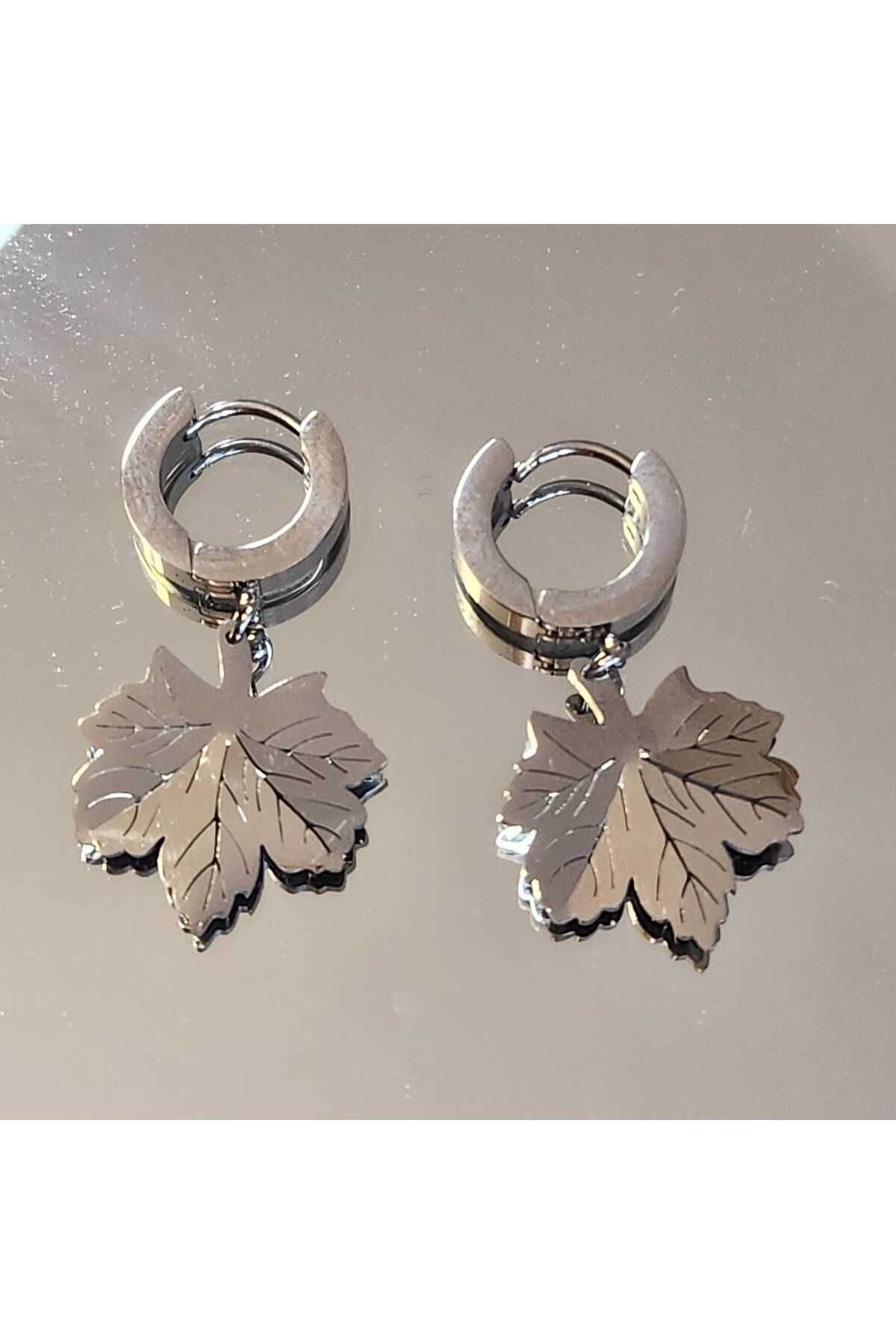 Stainless steel 316L Yaprak Sallantılı Çelik Küpe