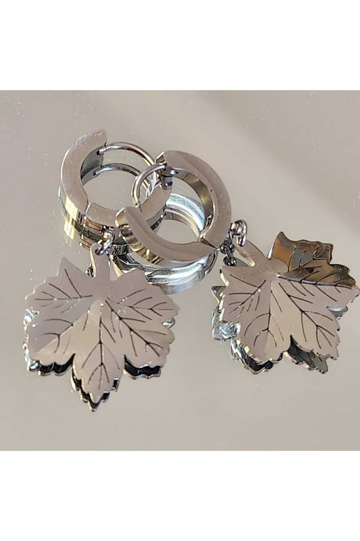 Stainless steel 316L Yaprak Sallantılı Çelik Küpe
