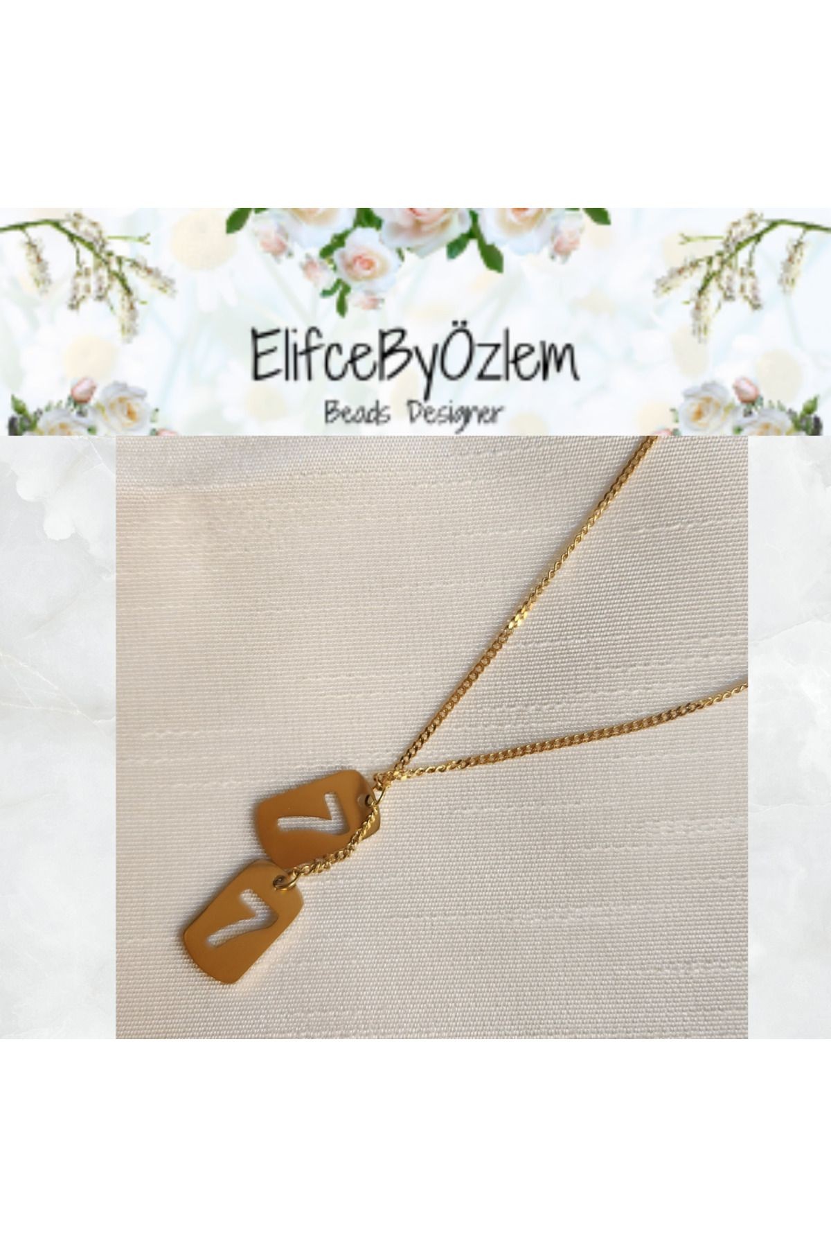 Stainless steel 316L Gold 77 Sayılı Melek Kolyesi
