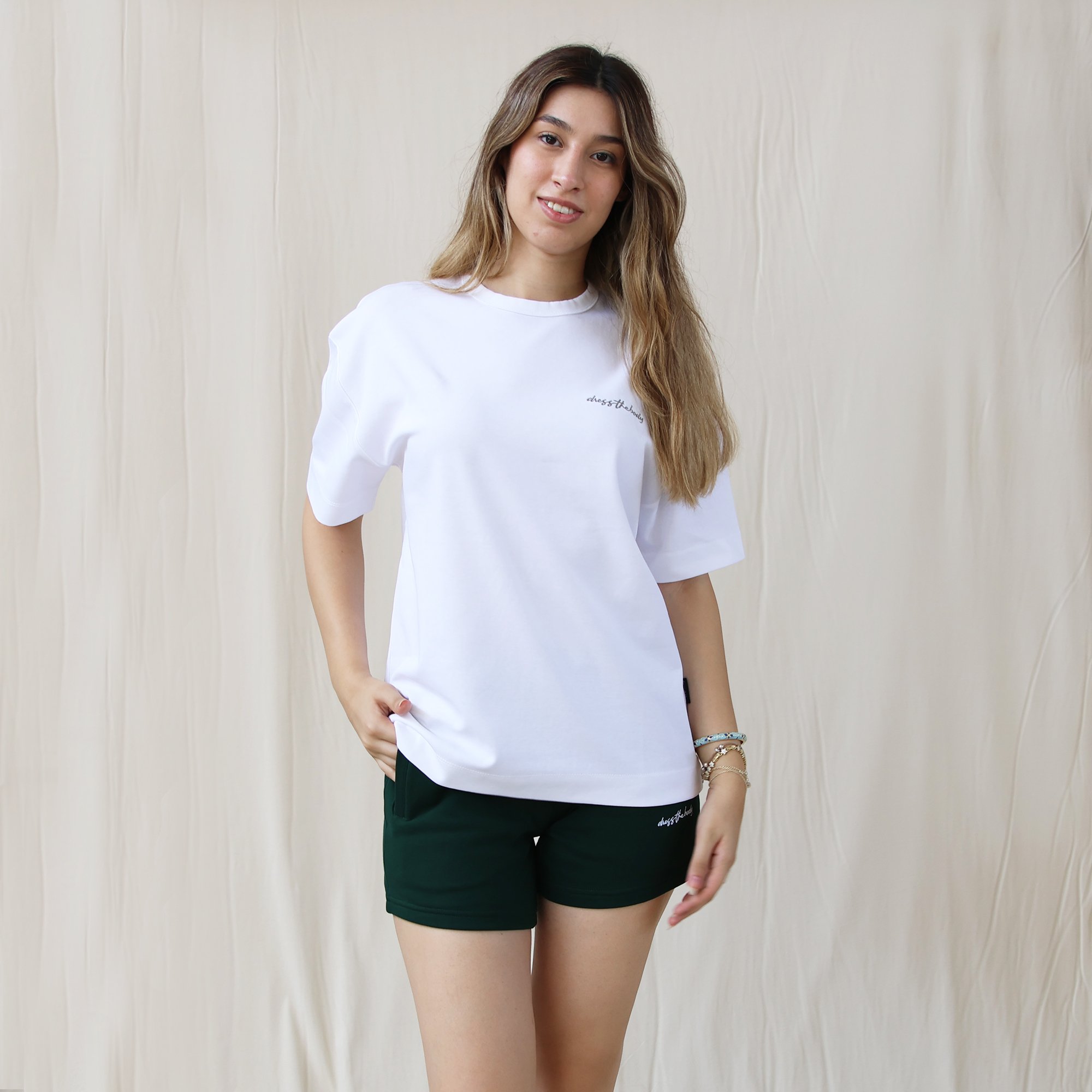 Unisex Relax Nakışlı Tişört - Beyaz