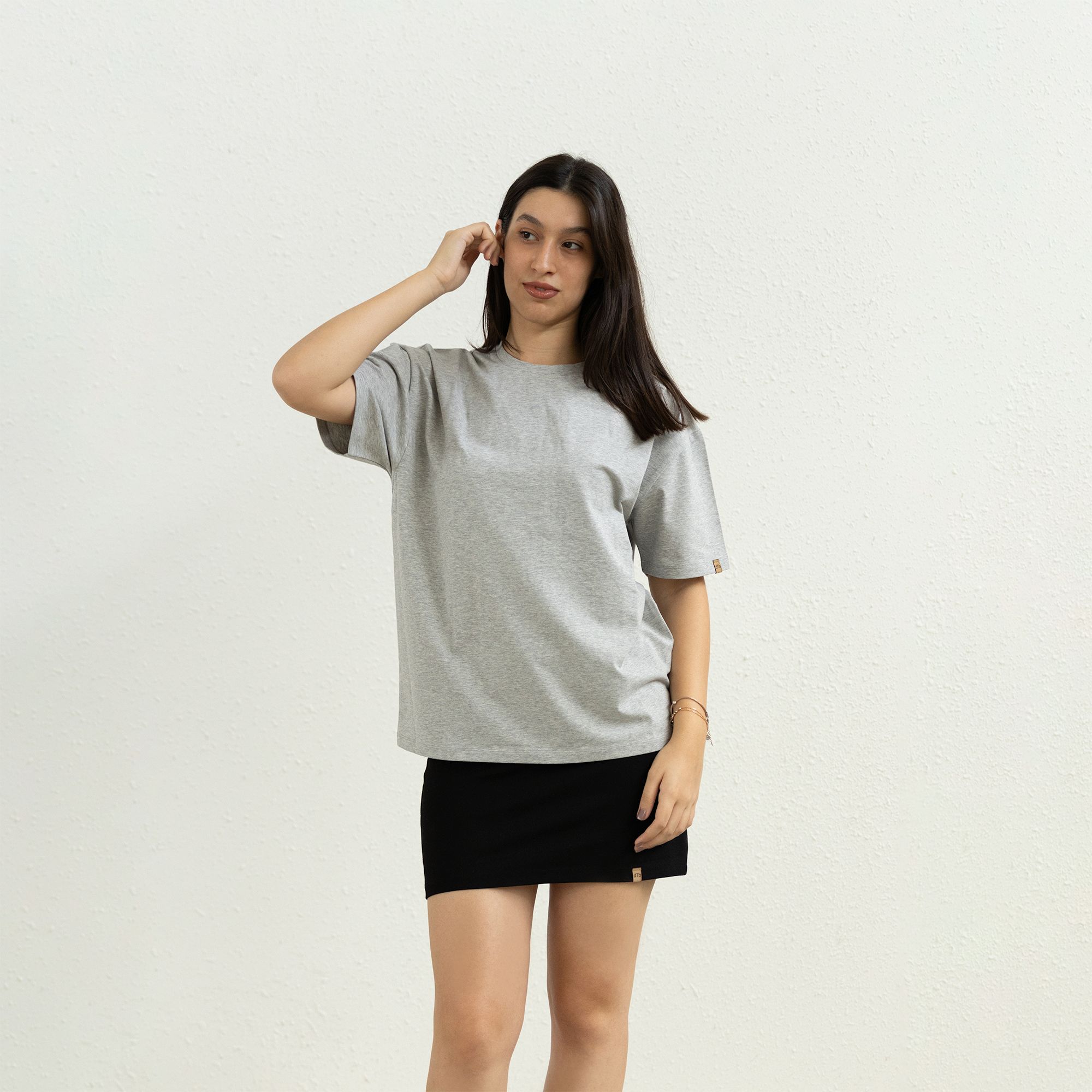 Unisex Relax Tişört - Gri Melanj