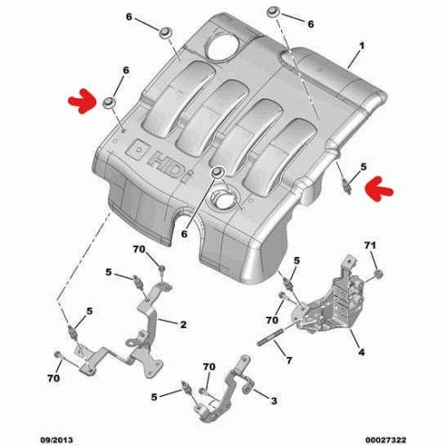 Peugeot Partner 406 307 C5  Motor Üst Kapak Sabitleme Pimi +Somunu