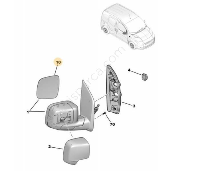 FIAT FİORONO  SAĞ AYNA CAMI ELEKTRİKLİ    71765347