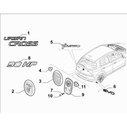 FIAT PUNTO EVO Bagaj Kaput Yazı/Arma 2009 - 2011