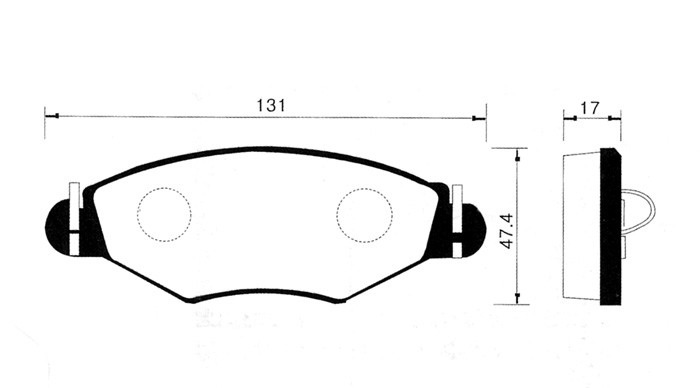 BALATA ON ( 206=PEUGEOT=01- ) SEKMANLI TIP ( 131X48X18)