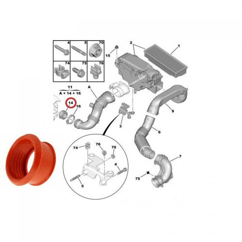 CITROEN C3 Turbo Hortum Conta 2005 - 2013 (1434C8)