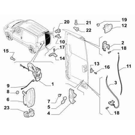 Fiat Fiorino Mk3 Bagaj  Sağ Kapı Kilit Iç Açma Teli 1357779080