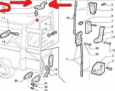 Fiat Citroen Peugeot  Arka Kapı Üst Kilit Karşılığı 1303898080