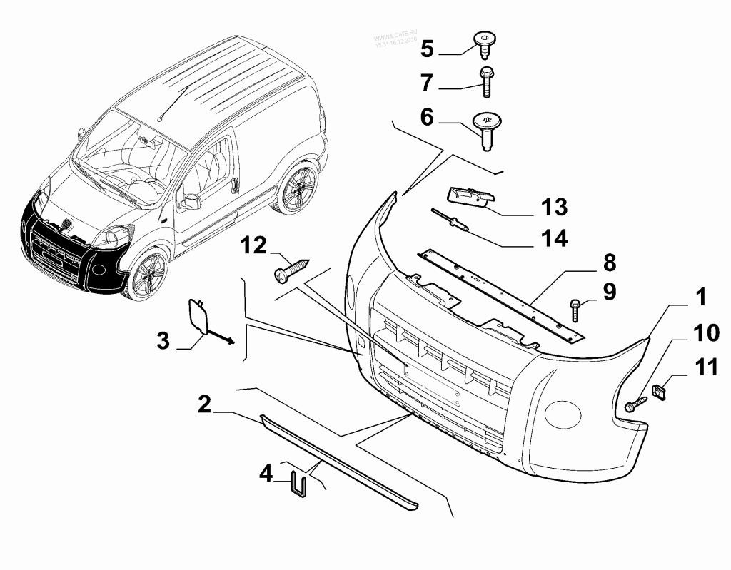 FIAT FIORINO Ön Tampon Çeki Kapak 2007 - 2016 [ORJINAL]