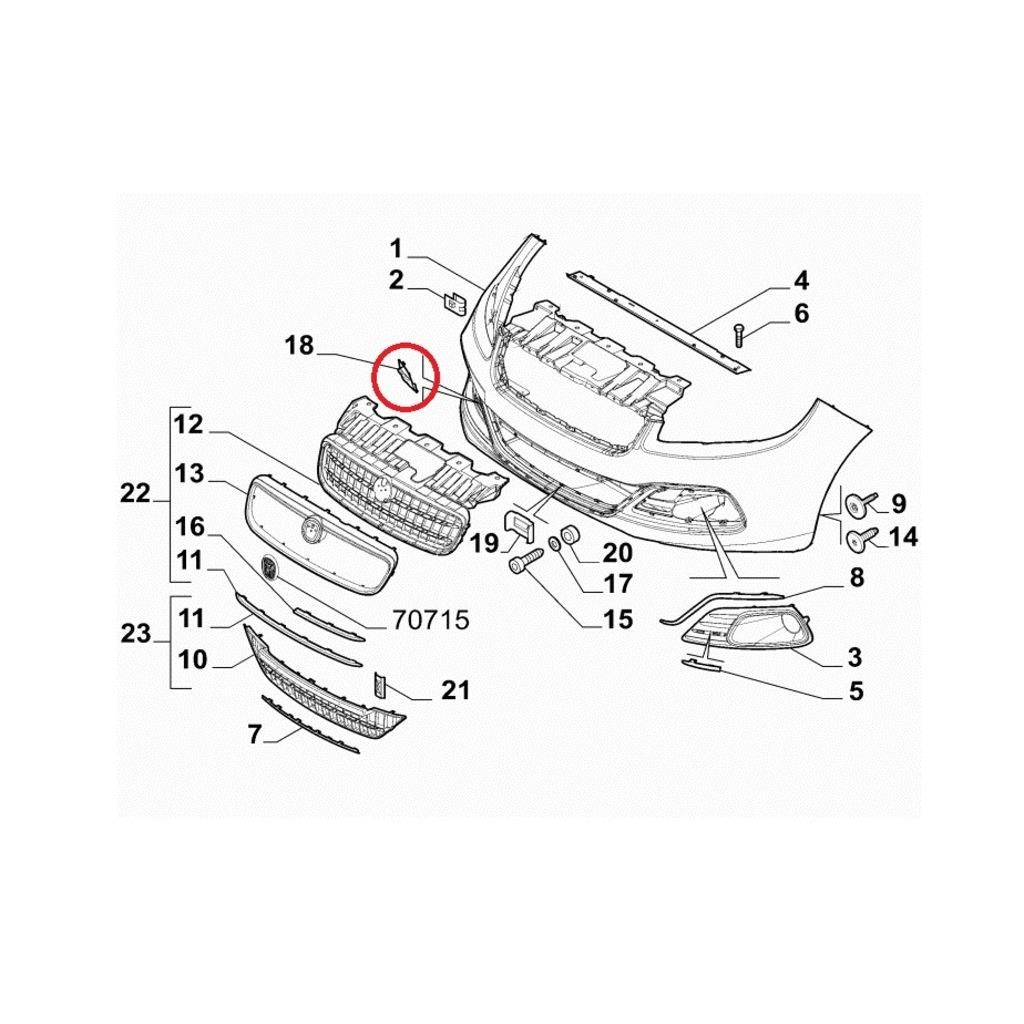 FIAT LINEA Ön Tampon Çeki Kapak (2007 - 2015) 735547959