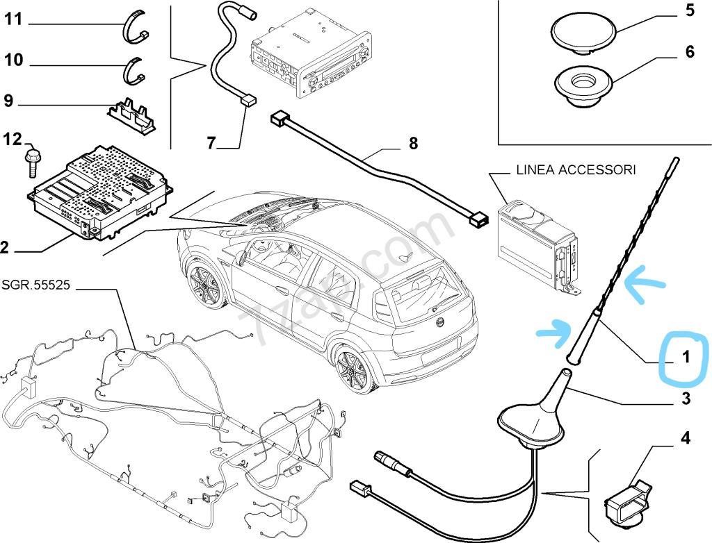 Fiat Linea Punto Bravo Anten Çubuğu            51767994
