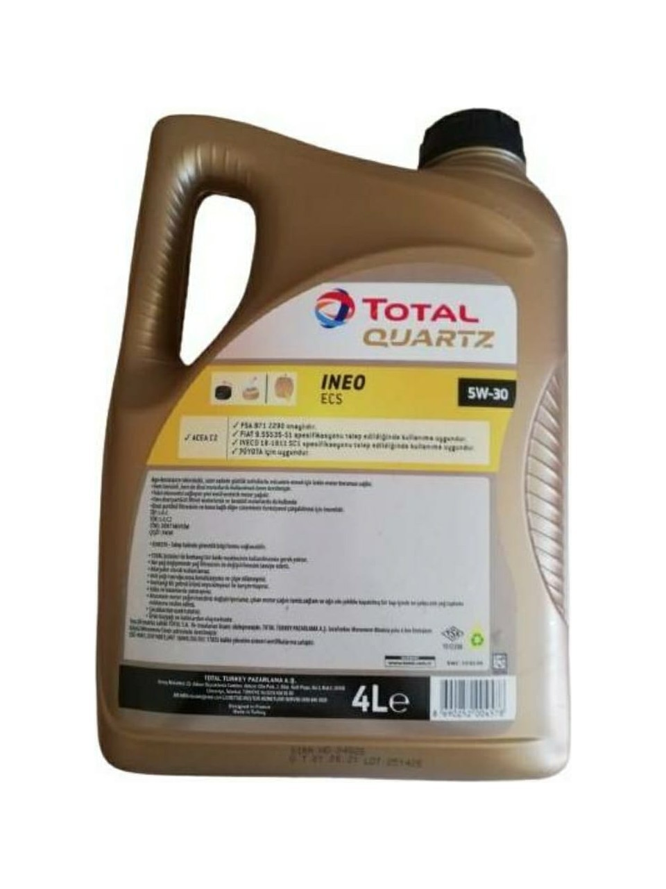  TOTAL QUARTZ MOTOR YAĞI  4LT   5W-30 TAM SENTETİK  