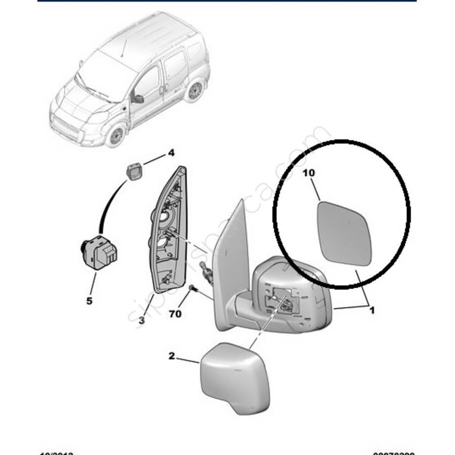 FIAT FİORONO  SOL AYNA CAMI ELEKTRİKLİ    71765348