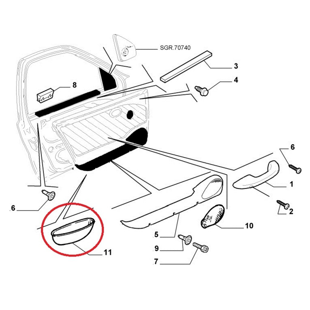 Fiat Palio Albea Siena Sol Kapı Cebi        717611633