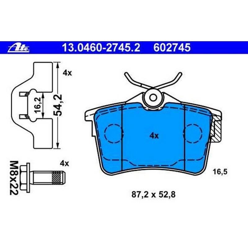 PEUGEOT PARTNER TEPEE ARKA FREN DİSK BALATASI TAKIMI    4254.29