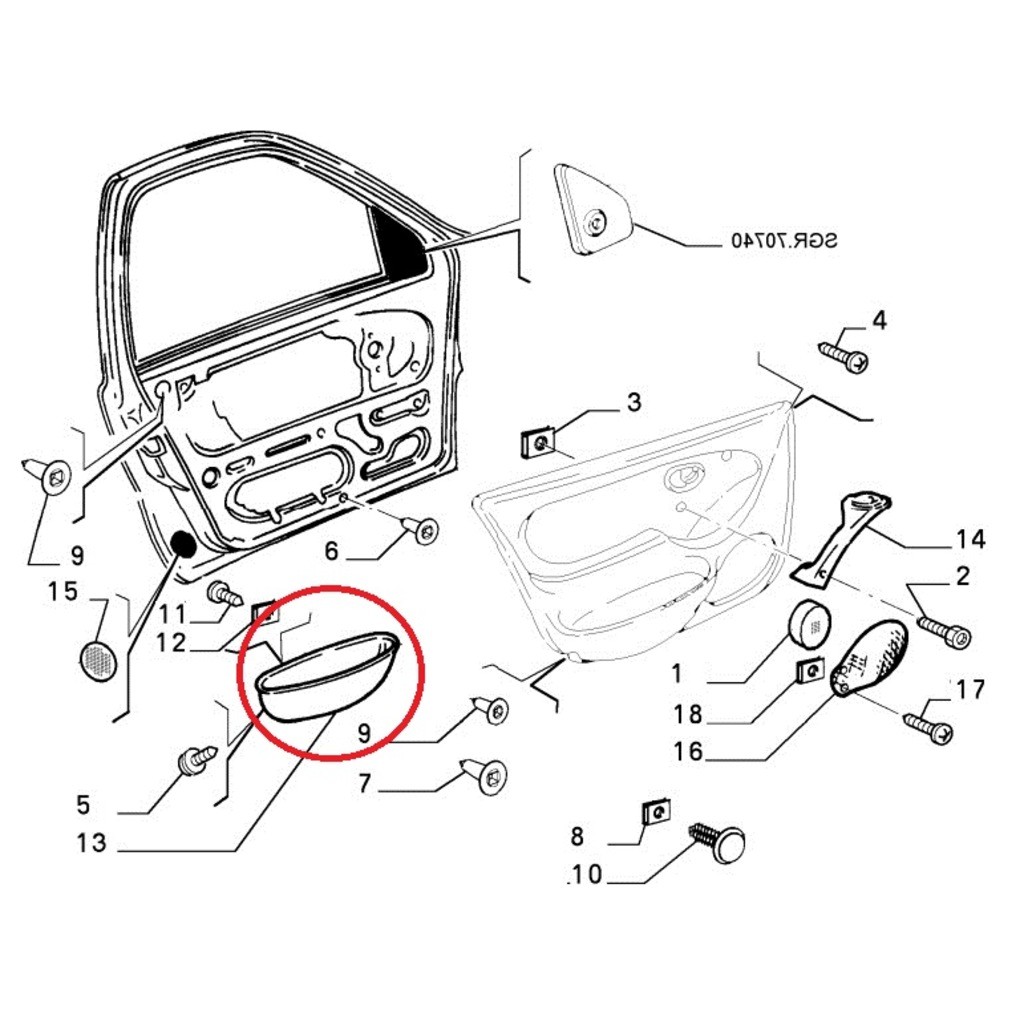 Fiat Palio Albea Siena Sol Kapı Cebi        717611633
