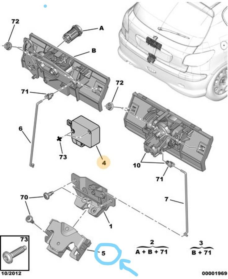 PEUGEOT  206 - 206 +   BAGAJ KAPUT  KILIT KARSILIGI     8724C0