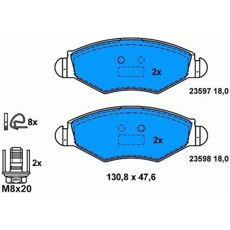 BALATA ON ( 206=PEUGEOT=01- ) SEKMANLI TIP ( 131X48X18)